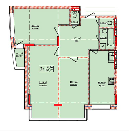 3-кімнатна 92.67 м² в ЖК на вул. Нововокзальна, 69-75 від 25 000 грн/м², Київ