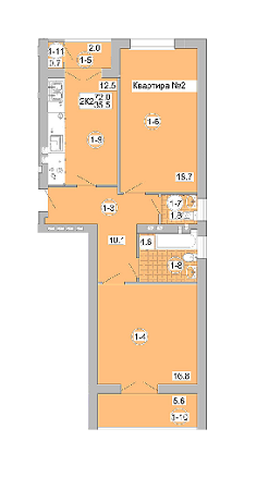 2-комнатная 72 м² в ЖК на вул. Проектована-Тролейбусна от застройщика, с. Сокольники