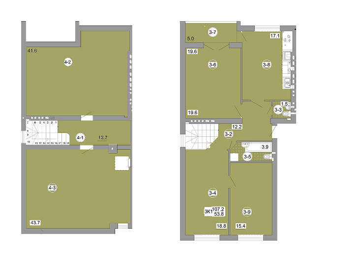 3-комнатная 105.7 м² в ЖК на вул. Проектована-Тролейбусна от застройщика, с. Сокольники