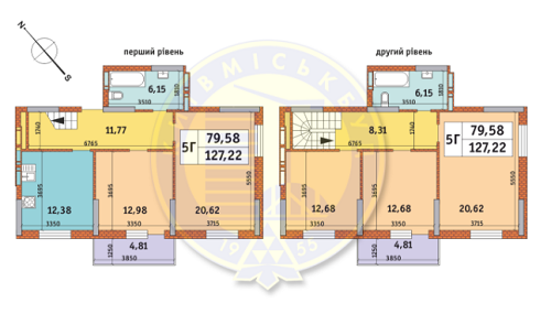 5+ комнат 127.22 м² в ЖК на ул. Просвещения, 14 от 20 482 грн/м², Киев