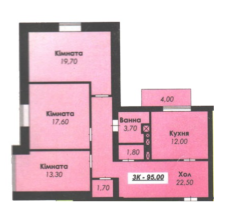 3-комнатная 95 м² в ЖК на вул. Хотинська, 43А от 11 300 грн/м², Черновцы