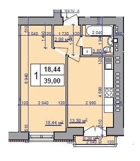 1-комнатная 39 м² в ЖК на ул. Шевченко, 52 от 22 000 грн/м², Ивано-Франковск