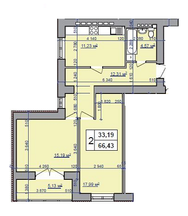 2-кімнатна 66.43 м² в ЖК на вул. Шевченко, 52 від 24 800 грн/м², Івано-Франківськ