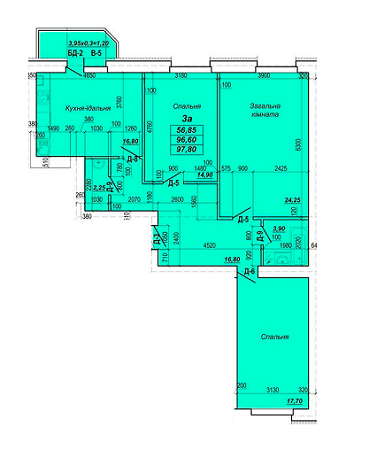 3-кімнатна 97.8 м² в ЖК на вул. Шевченка, 73А від забудовника, Полтава