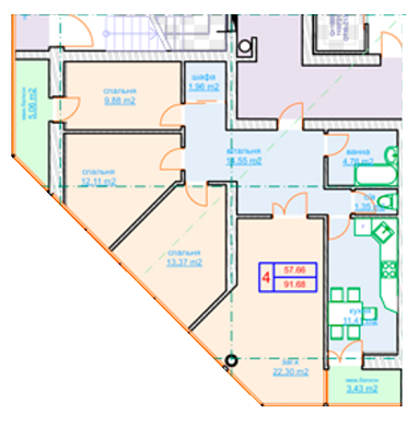 5+ кімнат 91.65 м² в ЖК на вул. Шолом Алейхема, 37 від забудовника, м. Біла Церква