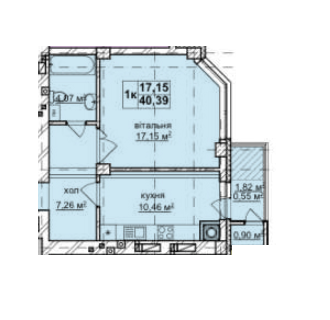 1-комнатная 40.39 м² в ЖК на ул. Щепова, 17 от застройщика, Львов