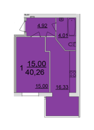 1-кімнатна 40.26 м² в ЖК Набережний квартал від 14 500 грн/м², Вінниця