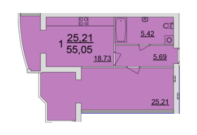 1-комнатная 55.05 м² в ЖК Набережний квартал от 14 500 грн/м², Винница