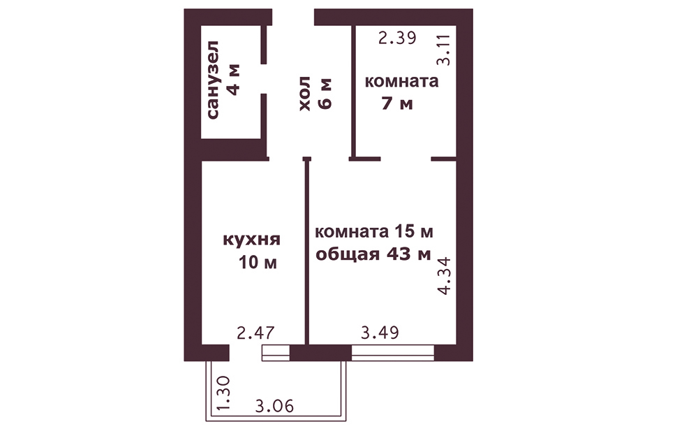 2-комнатная 43 м² в ЖК НовоОскольский от застройщика, г. Ирпень