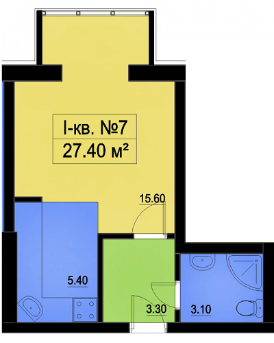 1-комнатная 27.4 м² в ЖК на ул. Мечникова, 116 от застройщика, г. Ирпень