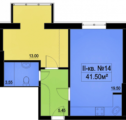 2-кімнатна 41.5 м² в ЖК на ул. Мечникова, 116 від забудовника, м. Ірпінь