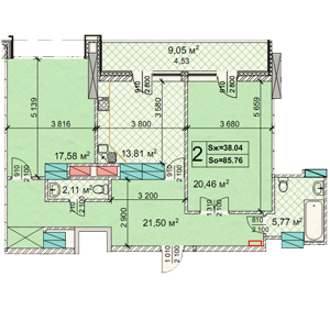 2-кімнатна 85.75 м² в ЖК Новопечерські Липки від 65 090 грн/м², Київ