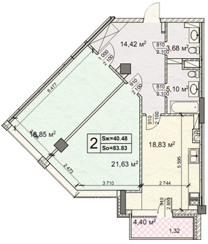 2-комнатная 83.83 м² в ЖК Новопечерские Липки от 65 090 грн/м², Киев