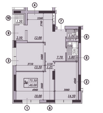 3-комнатная 75.5 м² в ЖК на ул. Подвысоцкого, 4В от застройщика, Киев