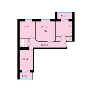 3-комнатная 76.4 м² в ЖК Новий квартал от застройщика, г. Кременчуг