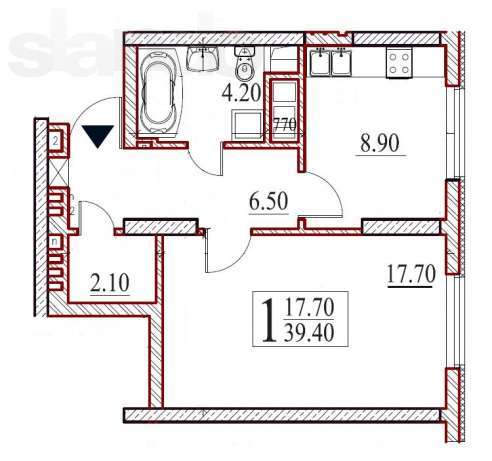 1-кімнатна 39.4 м² в ЖК Оболонь Тауер від 28 000 грн/м², Київ