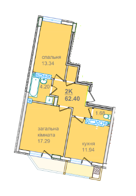 2-кімнатна 62.4 м² в ЖК Околиця Джона Леннона від 20 250 грн/м², Львів