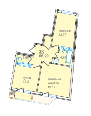 2-кімнатна 66.2 м² в ЖК Околиця Джона Леннона від 19 650 грн/м², Львів