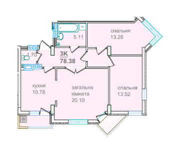 3-кімнатна 78.38 м² в ЖК Околиця Джона Леннона від 18 900 грн/м², Львів