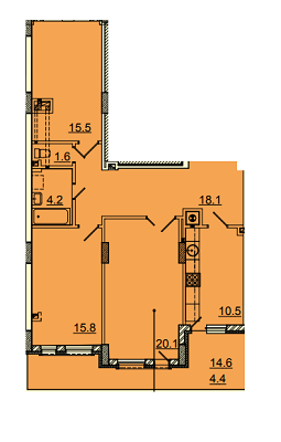 2-кімнатна 95.2 м² в ЖК Панорама від 17 130 грн/м², Львів