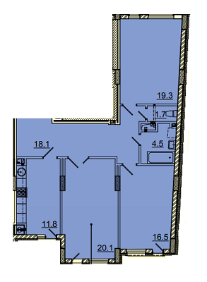 3-комнатная 96.4 м² в ЖК Панорама от 17 130 грн/м², Львов