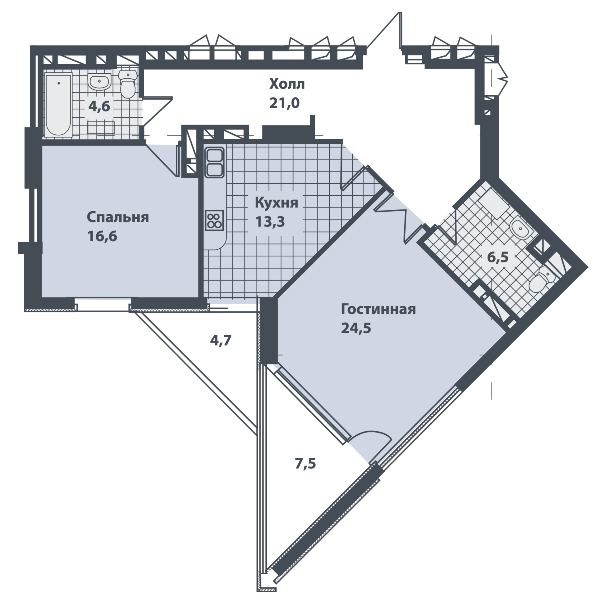 2-кімнатна 98.9 м² в ЖК Панорама на Печерську від забудовника, Київ