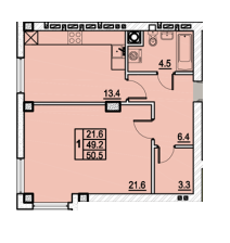 1-комнатная 50.5 м² в ЖК Панорамный от 25 000 грн/м², Львов