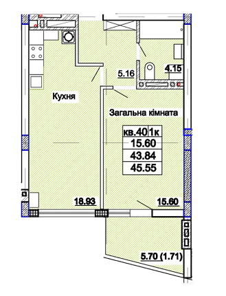 1-комнатная 45.55 м² в ЖК Парк Авеню от 36 700 грн/м², Львов