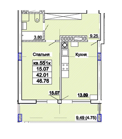 1-кімнатна 46.76 м² в ЖК Парк Авеню від 26 550 грн/м², Львів