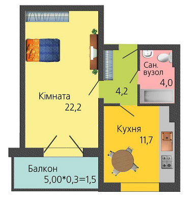1-комнатная 43.6 м² в ЖК Парковый Бульвар от 12 000 грн/м², Хмельницкий
