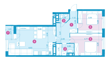 2-кімнатна 70.18 м² в ЖК Парус Life від забудовника, Львів