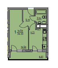 1-комнатная 38.33 м² в ЖК Первоцвіт от застройщика, с. Пасеки-Зубрицкие