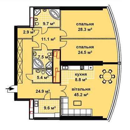 3-кімнатна 177.9 м² в ЖК на Кловському узвозі, 7 від забудовника, Київ