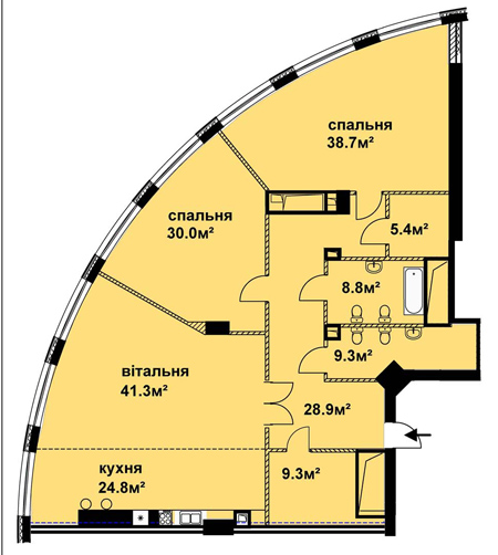 3-кімнатна 196.5 м² в ЖК на Кловському узвозі, 7 від забудовника, Київ