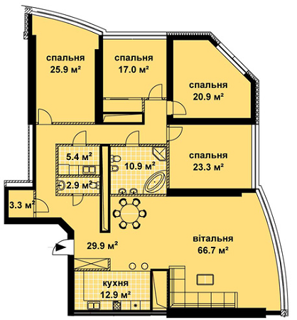 5+ комнат 221 м² в ЖК по Кловскому спуску, 7 от застройщика, Киев