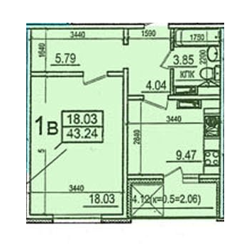 1-комнатная 43.24 м² в ЖК по пер. Моторный, 11 от 15 585 грн/м², Киев