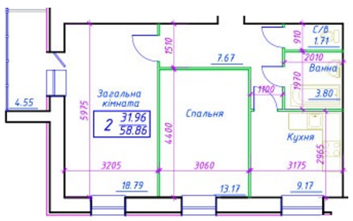 2-кімнатна 60.02 м² в ЖК по просп. Лушпи, 2/1 від забудовника, Суми