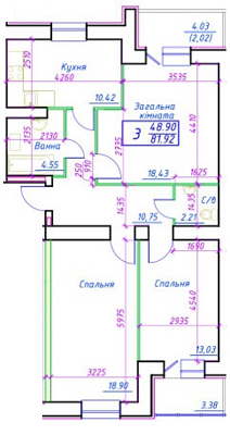 3-кімнатна 81.92 м² в ЖК по просп. Лушпи, 2/1 від забудовника, Суми