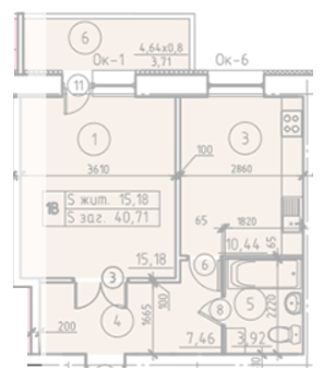 1-комнатная 40.71 м² в ЖК Эспланада от застройщика, Сумы