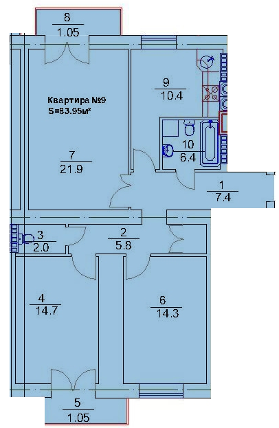 3-комнатная 83.95 м² в ЖК Підгір`я от 14 000 грн/м², г. Трускавец