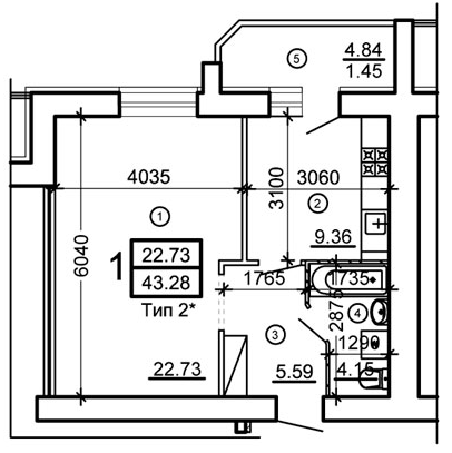 1-кімнатна 43.28 м² в ЖМ Поділля від 20 750 грн/м², Вінниця