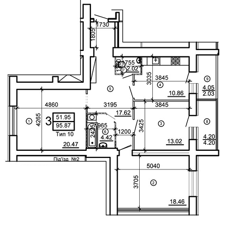 3-кімнатна 95.87 м² в ЖМ Поділля від 14 840 грн/м², Вінниця