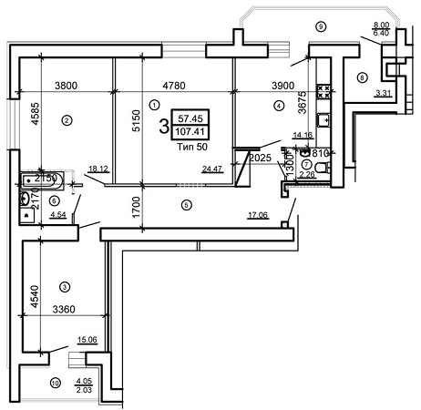 3-комнатная 107.41 м² в ЖМ Подолье от 18 800 грн/м², Винница