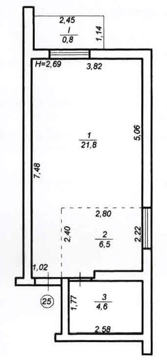 1-комнатная 32.1 м² в ЖК Чубинское от застройщика, с. Чубинское