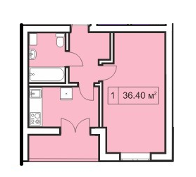 1-комнатная 36.4 м² в ЖК Покровский Двор от застройщика, пгт Чабаны