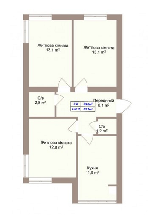 3-комнатная 32.1 м² в ЖК Пражский квартал 2 от 13 650 грн/м², с. Петропавловская Борщаговка