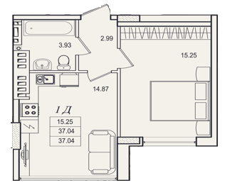 1-кімнатна 37.04 м² в ЖК Приморські Сади від 18 950 грн/м², Одеса