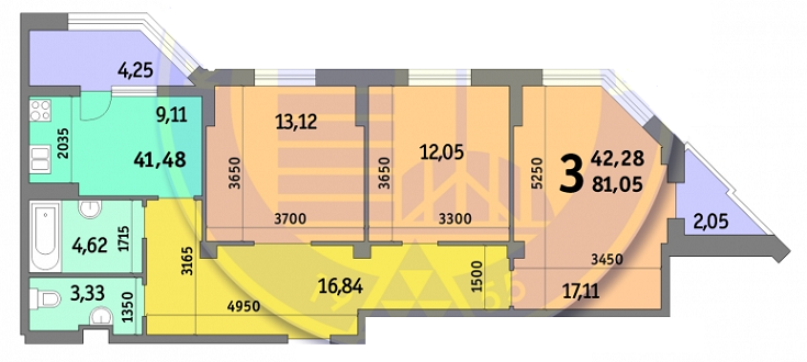 3-кімнатна 96.69 м² в ЖК Освіти, 16, 16А від 21 841 грн/м², Київ