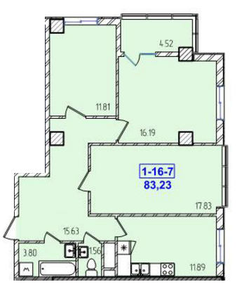 3-кімнатна 83.23 м² в ЖК Сорок перша перлина від 16 330 грн/м², Одеса