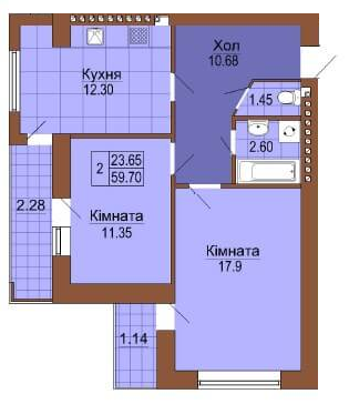 2-кімнатна 59.7 м² в ЖК Рафаель від забудовника, Львів